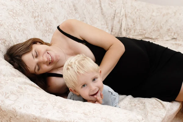 Pregnant woman and little boy — Stock Image Pregnant woman and little boy Royalty Free Stock Images