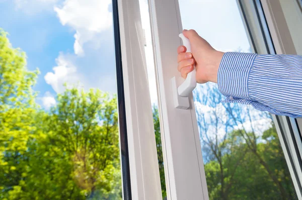 Plastic vinyl window — Stock Photo, Image