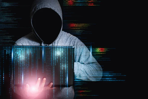 Hackeři Zadejte Hledat Kódy Data Klávesnici Notebooku Hacknout Kyberprostoru — Stock fotografie