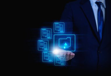 İşadamının Belge Yönetim Sistemi (DMS) Çevrimiçi belge bilgi sistemi, dosya, bilgi, ERP sistemli kurumsal belgeler için verimli ve hızlı bir şekilde işlemek için otomasyon formu ve süreci