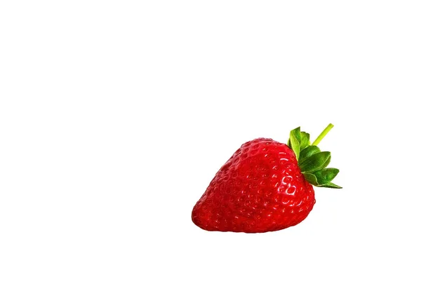 Reife Erdbeeren Mit Grünen Blättern — Stockfoto