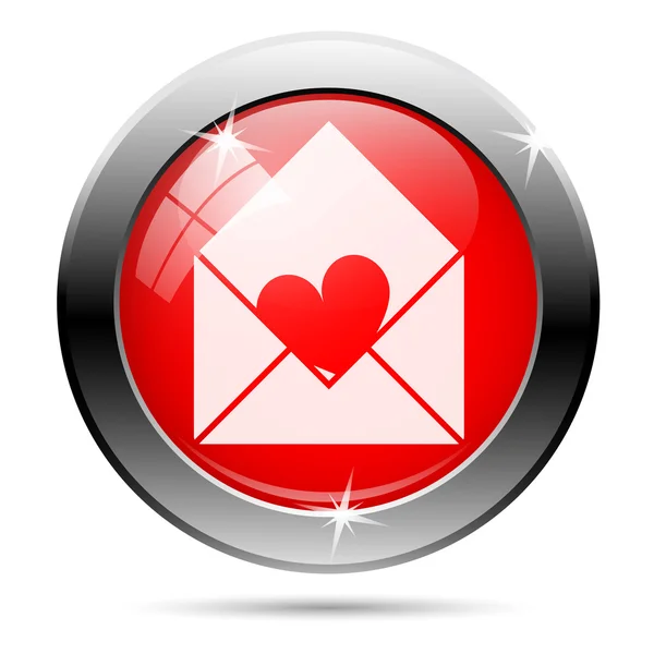 Zarf kalp simgesi — Stok fotoğraf