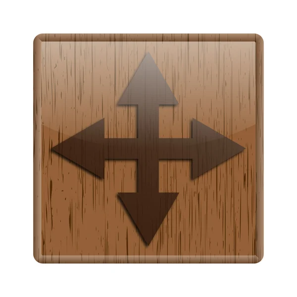 Wood shiny icon — Stock Photo, Image