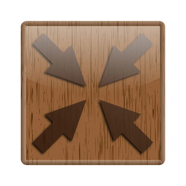Drewno błyszczący ikona — Zdjęcie stockowe