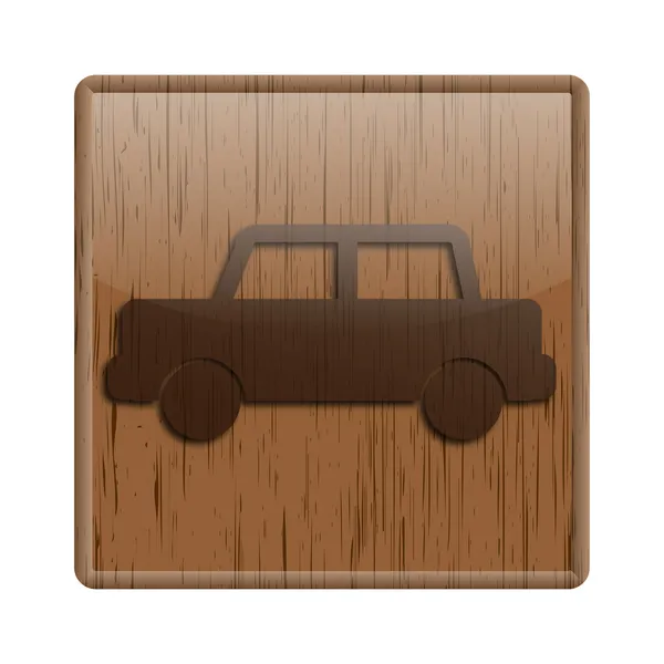 Hout glanzende pictogram — Stockfoto