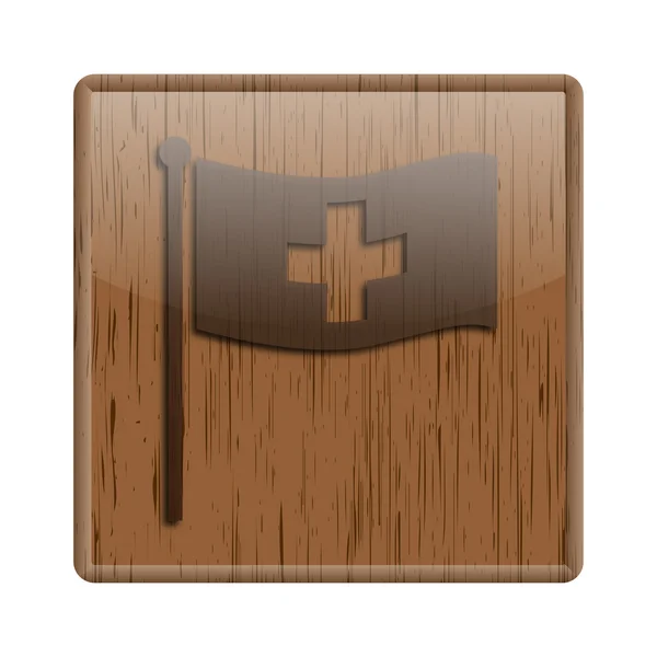 Drewno błyszczący ikona — Zdjęcie stockowe