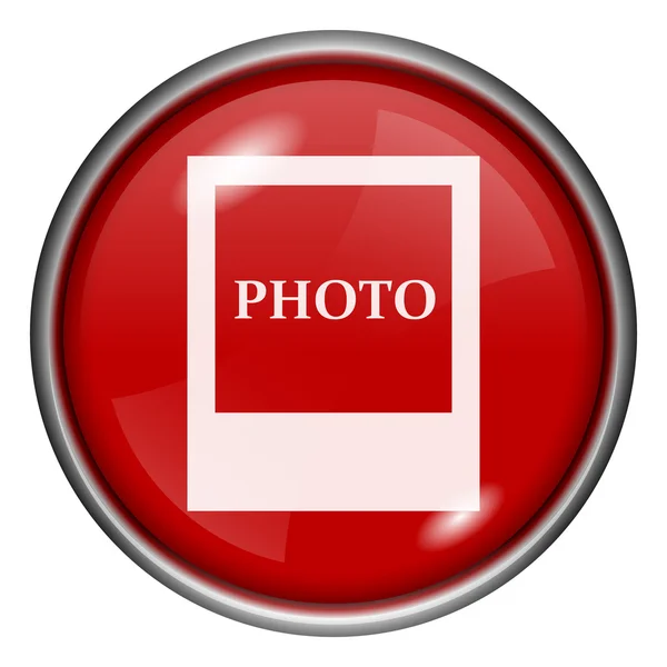 Red round glossy icon — Stock Photo, Image