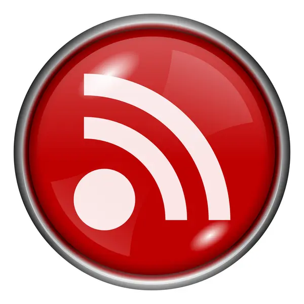 Red round glossy icon — Stock Photo, Image