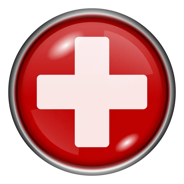 Red round glossy icon — Stock Photo, Image