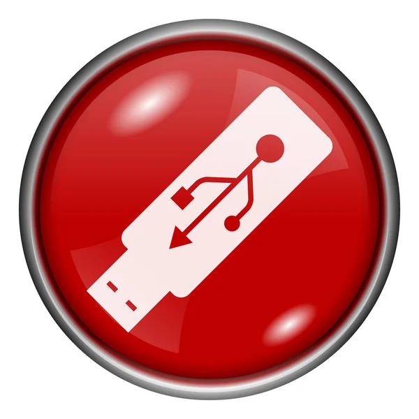 Red round glossy icon — Stock Photo, Image