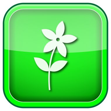 Yeşil kare parlak simge