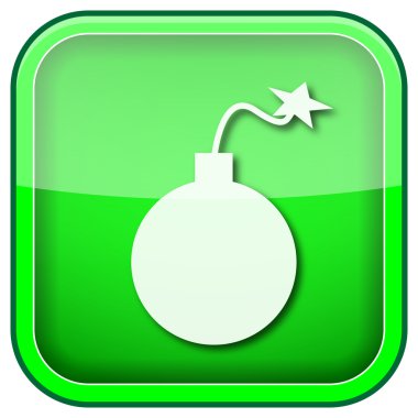 Yeşil kare parlak simge