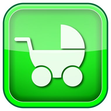 Yeşil kare parlak simge