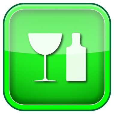 Yeşil kare parlak simge