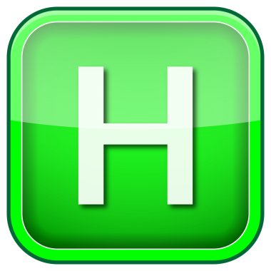 Yeşil kare parlak simge