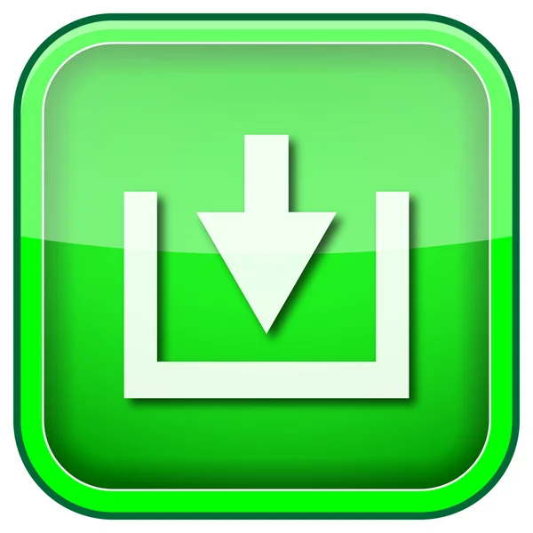 Ícone brilhante quadrado verde — Fotografia de Stock