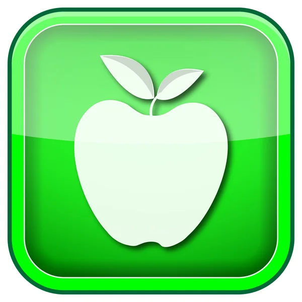 Green square shiny icon — Stock Photo, Image