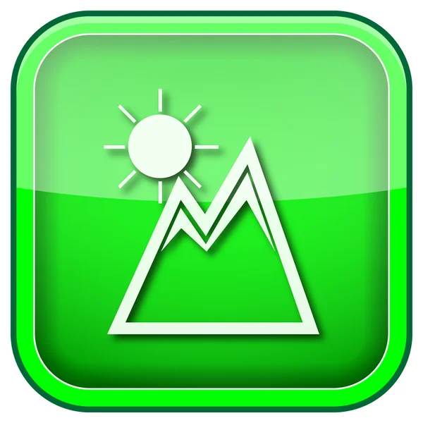 Green square shiny icon — Stock Photo, Image