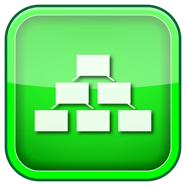 Green square shiny icon — Stock Photo, Image