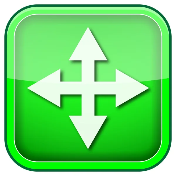Grøn firkant skinnende ikon - Stock-foto