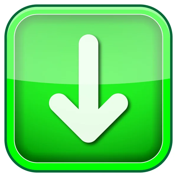 Green square shiny icon — Stock Photo, Image