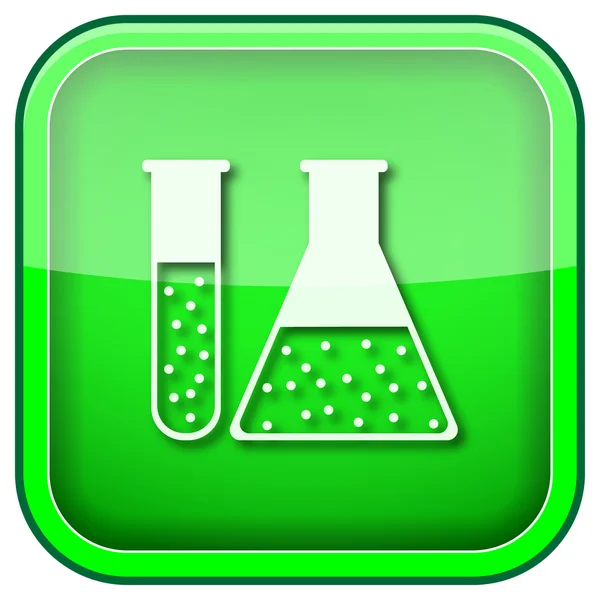 Groene vierkant glanzende pictogram — Stockfoto