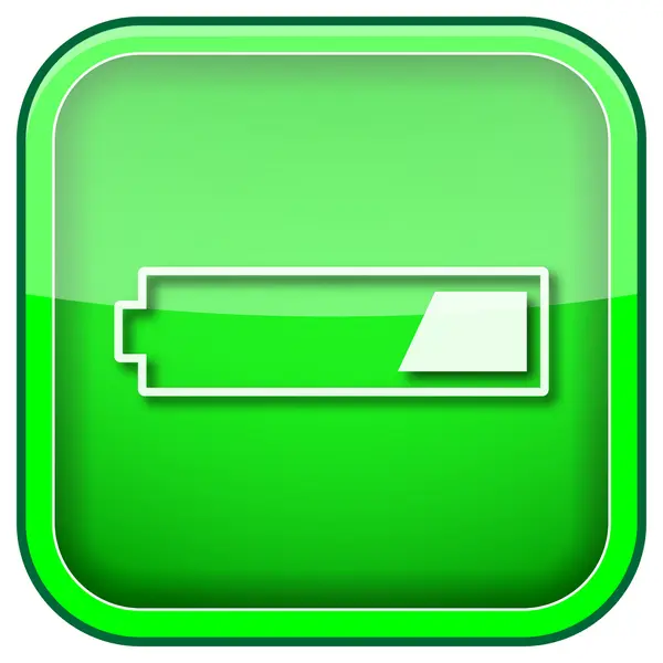 Icona verde quadrato lucido — Foto Stock