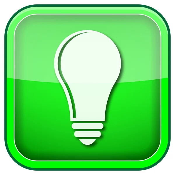 Grüne quadratische glänzende Ikone — Stockfoto