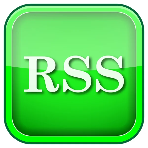 Groene vierkant glanzende pictogram — Stockfoto