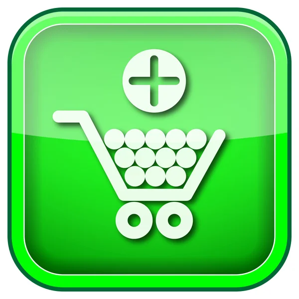 Green square shiny icon — Stock Photo, Image