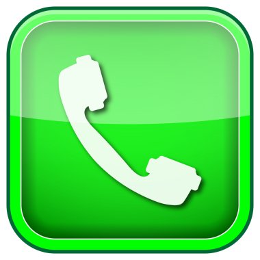 Yeşil kare parlak simge