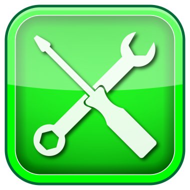 Yeşil kare parlak simge