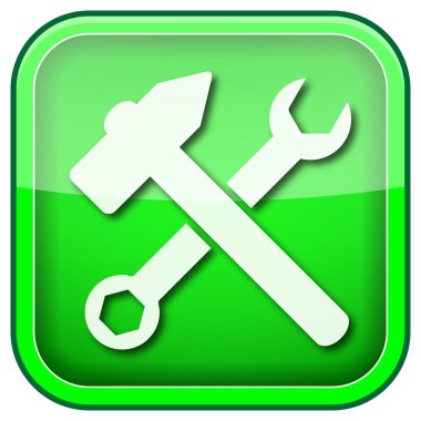 Yeşil kare parlak simge