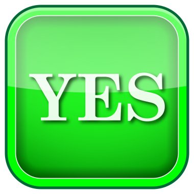 Yeşil kare parlak simge