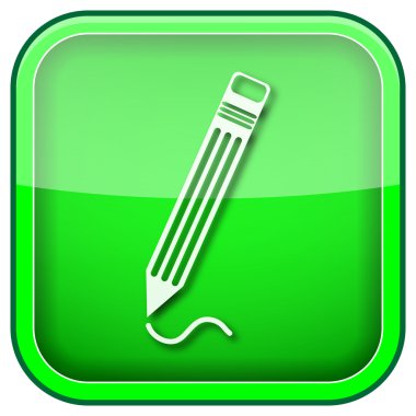 Yeşil kare parlak simge