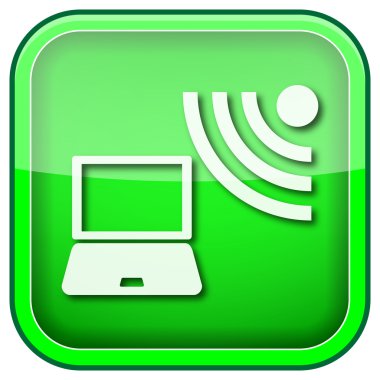 Yeşil kare parlak simge