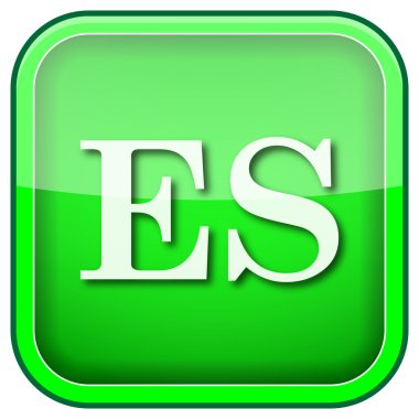 Yeşil kare parlak simge