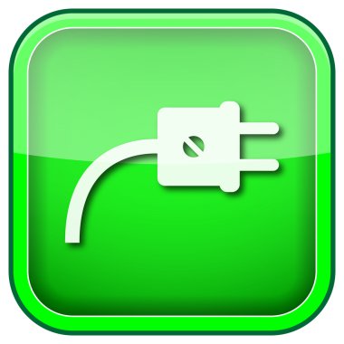 Yeşil kare parlak simge