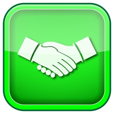 Yeşil kare parlak simge