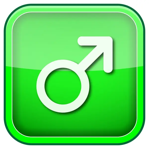 Зелена квадратна блискуча ікона — стокове фото