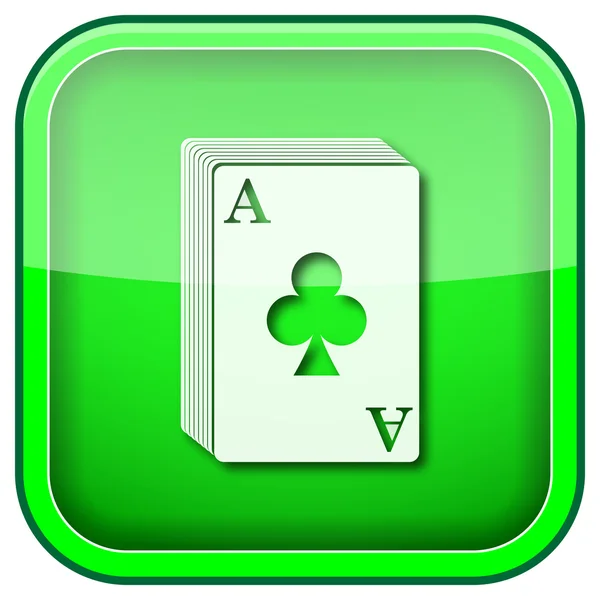 Green square shiny icon — Stock Photo, Image