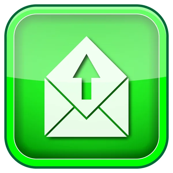 Green square shiny icon — Stock Photo, Image