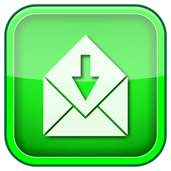 Green square shiny icon — Stock Photo, Image