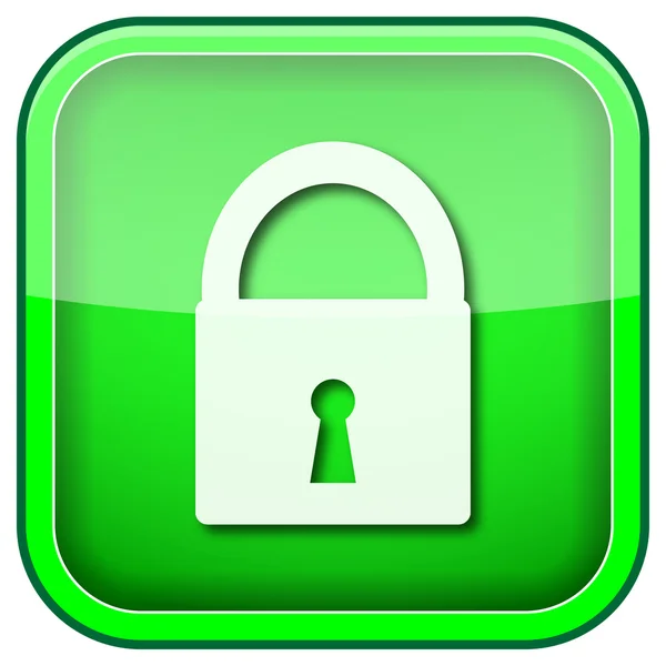 Green square shiny icon — Stock Photo, Image