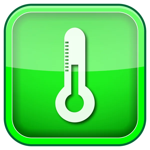 Zöld négyzet alakú fényes ikon — Stock Fotó
