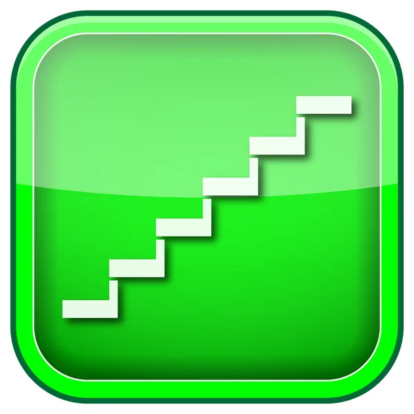 Zielony kwadrat błyszczący ikona — Zdjęcie stockowe