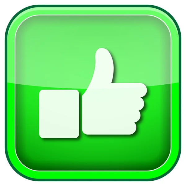 Icono verde cuadrado brillante —  Fotos de Stock