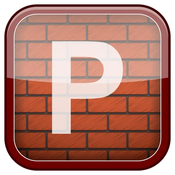 Bricks wall icon — Stock Photo, Image