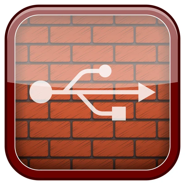 Bakstenen muur pictogram — Stockfoto