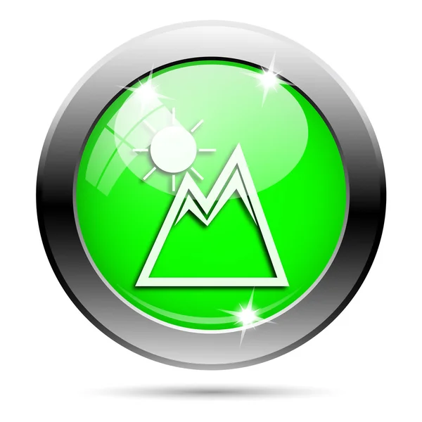 Metallic green glossy icon — Stock Photo, Image